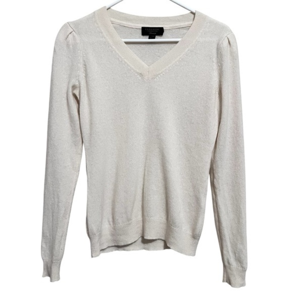 100% Cashmere Charter Club Luxury Ivory Sweater Size Small